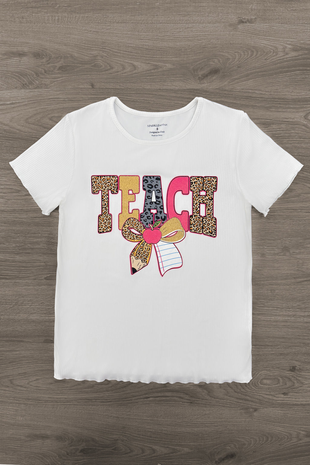 Mom & Me - "Teach & Learn" Glitter Cheetah Print Top