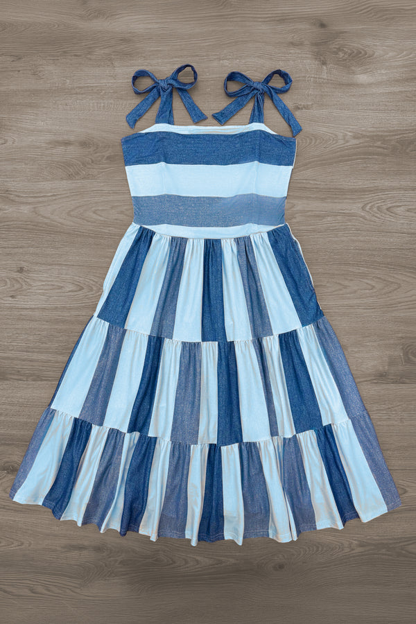 Mom & Me - Faux Denim Patch Dress