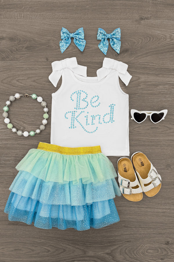 "Be Kind" Glitter Tutu Skirt Set