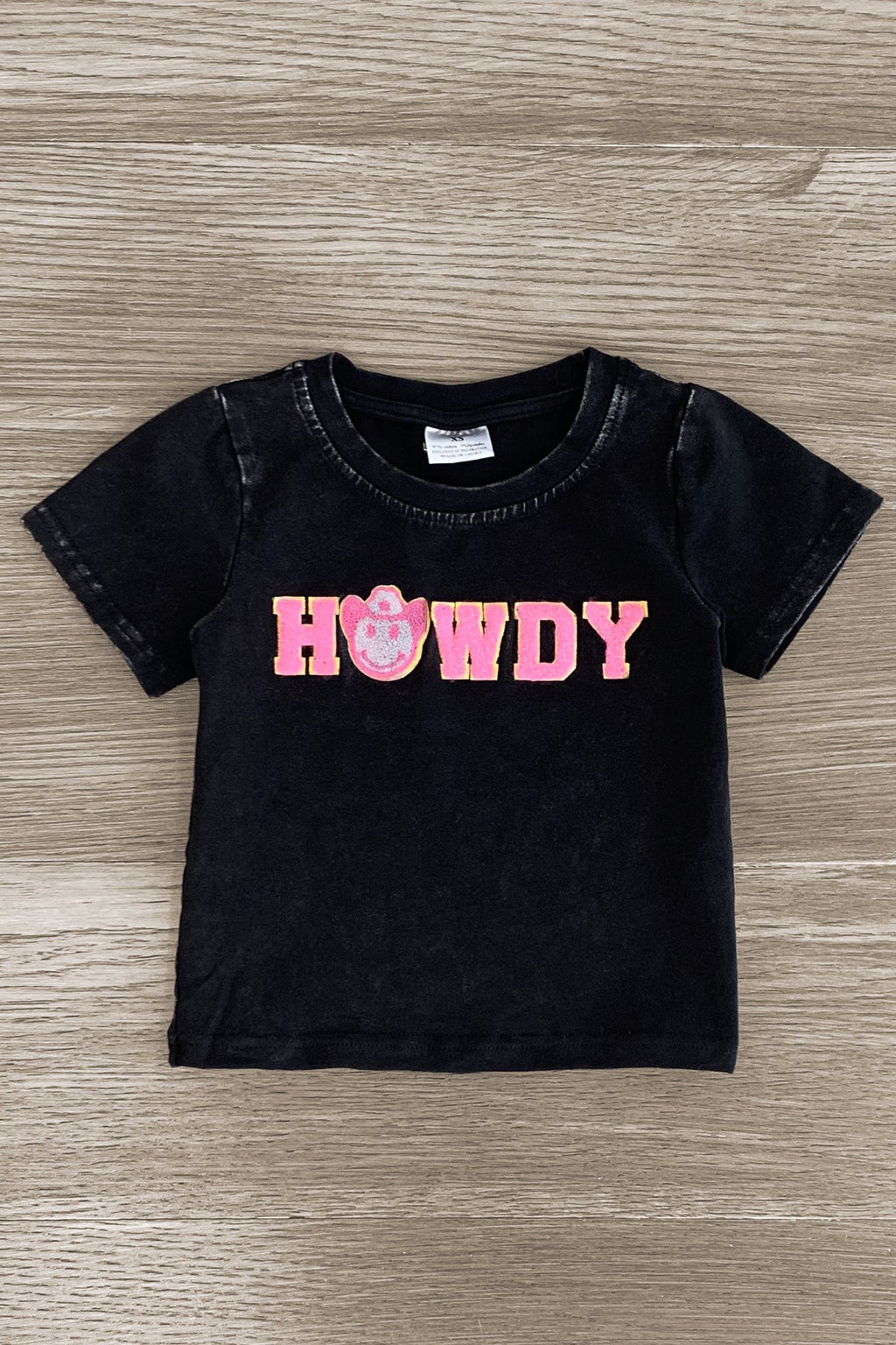 Mom & Me - "Howdy" Black Chenille Patch Top | Sparkle in Pink