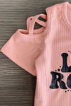 "Let's Rodeo" Sequin Star Denim Short Set | Sparkle in Pink