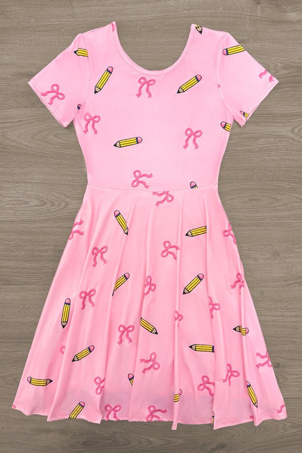 Mom & Me - Pink Pencil & Bow Dress