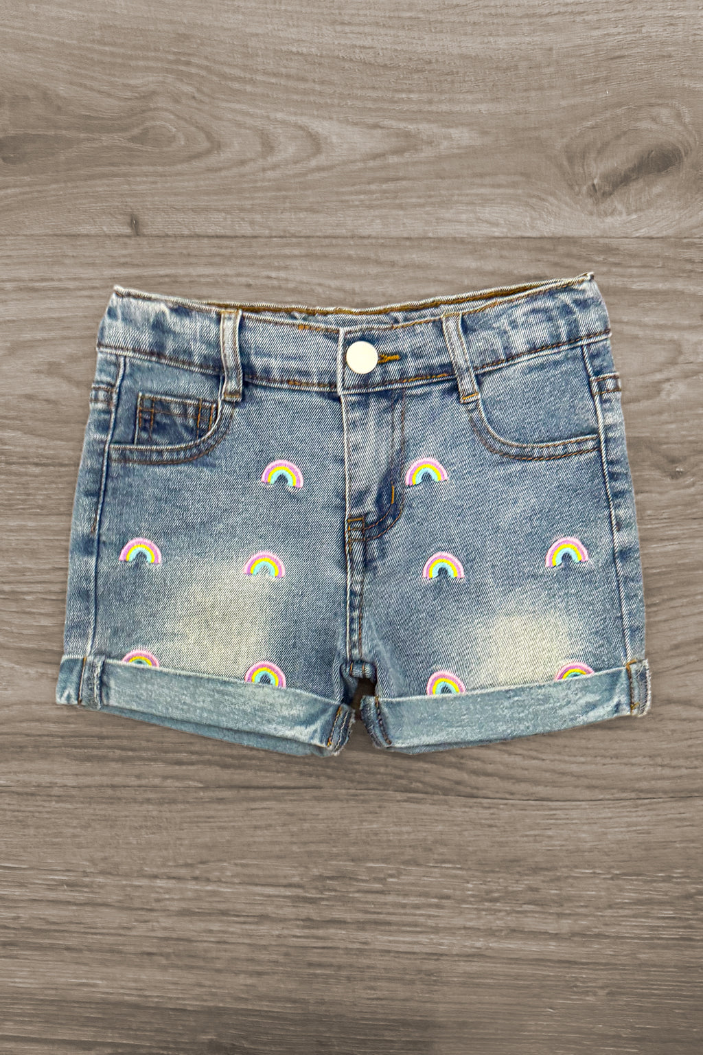 Pastel Rainbow Denim Short Set