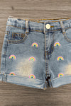 Pastel Rainbow Denim Short Set
