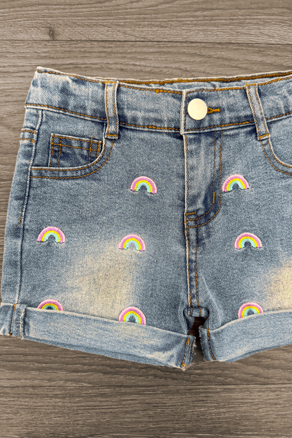 Pastel Rainbow Denim Short Set