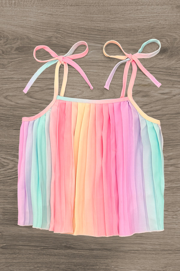 Pastel Rainbow Denim Short Set