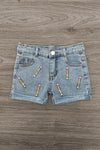 "Pre-K - Sixth Grade" Cheetah Denim Short Set