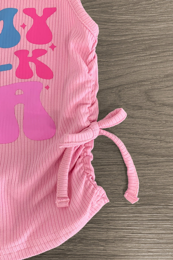 "In My Pre-K - 6th Grade Era" Denim Short Set | Sparkle in Pink