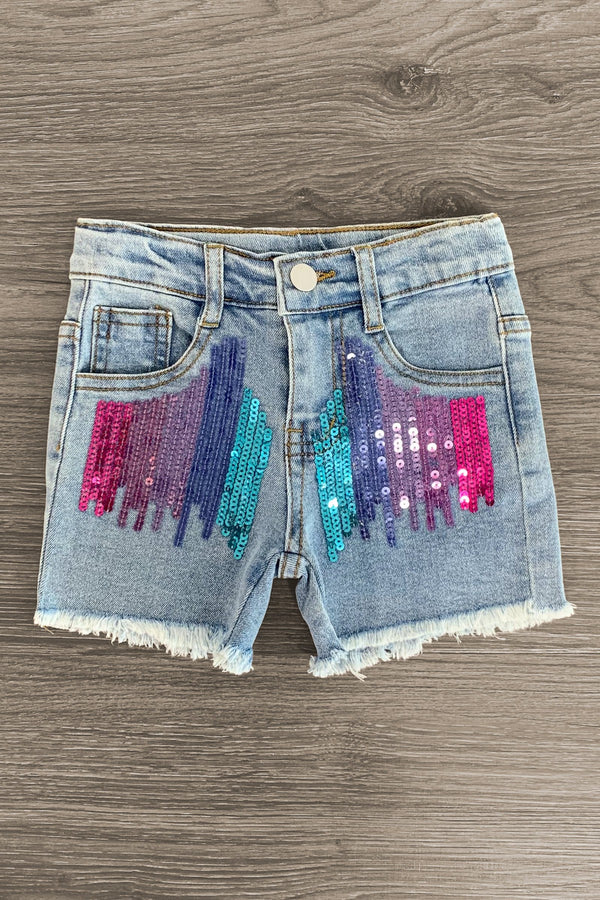 "In My Pre-K - 6th Grade Era" Denim Short Set | Sparkle in Pink