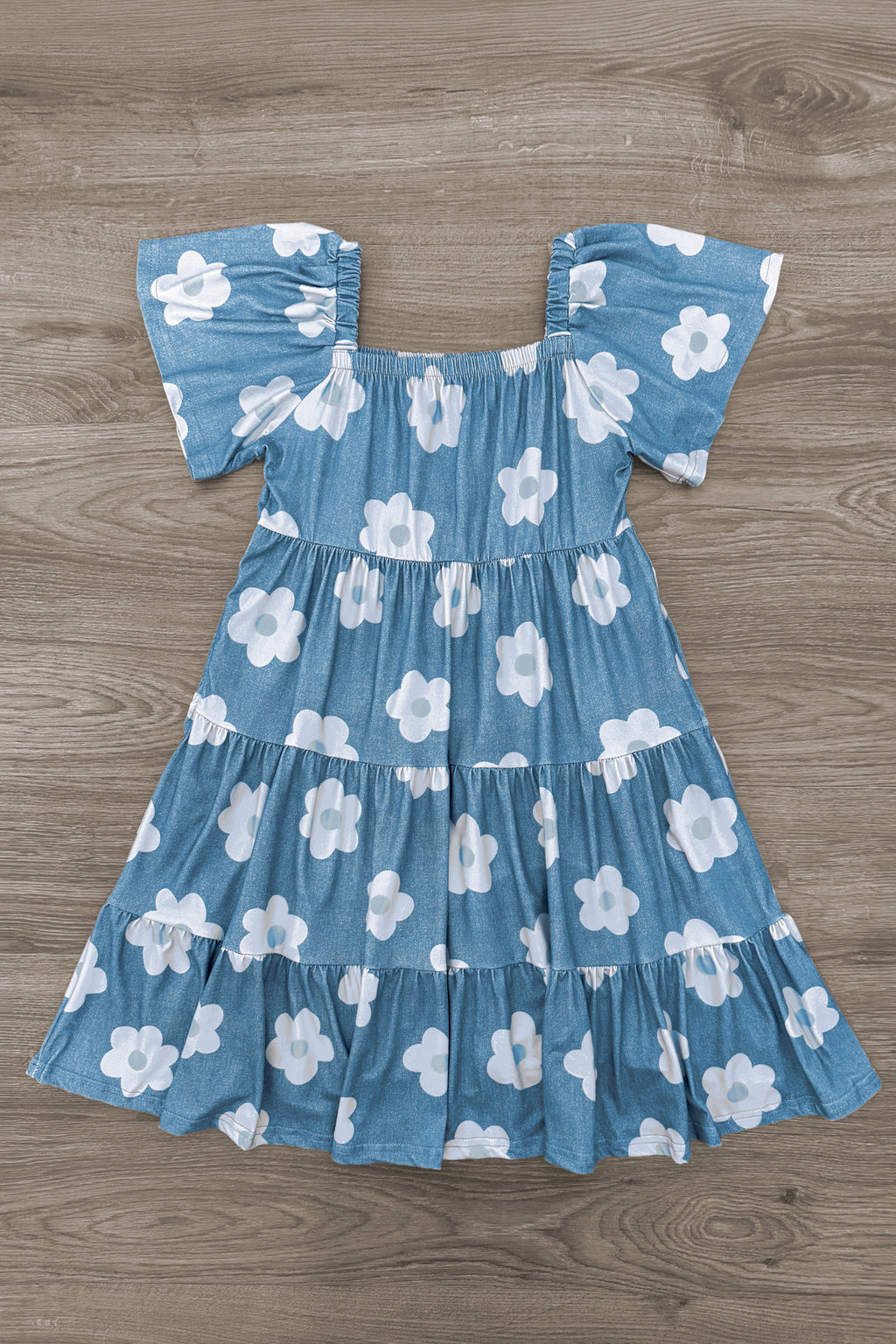 Mom & Me - Faux Denim Flower Dress