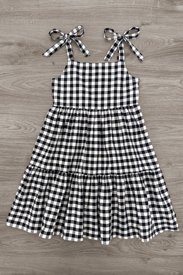 white and black gingham dress Liv Fit Flare Mini A timeless wardrobe essential that works as hard as you do Gingham Wrap Belt Maxi Dress