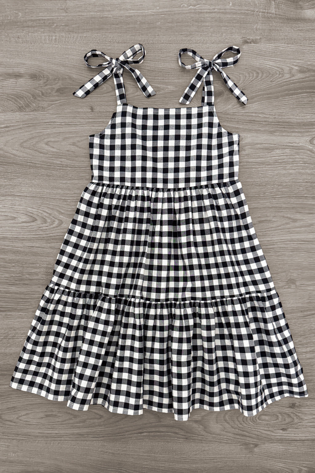 Mom & Me - Black & White Gingham Dress