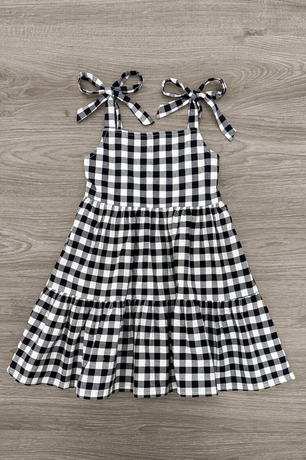 Mom & Me - Black & White Gingham Dress