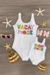 Mom & Me - "Vacay Mode" White Sequin Swimsuit | Sparkle in Pink