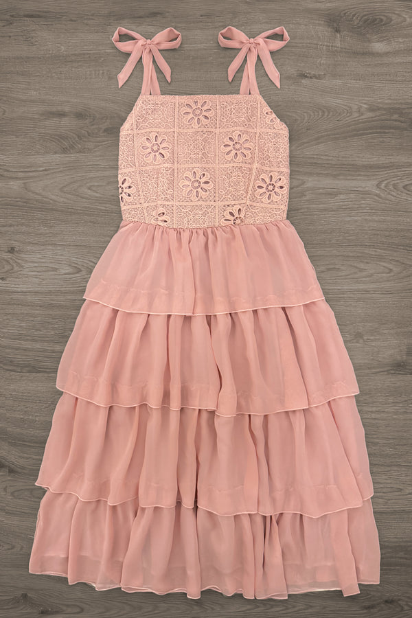 Mom & Me - Blush Pink Ruffle Dress
