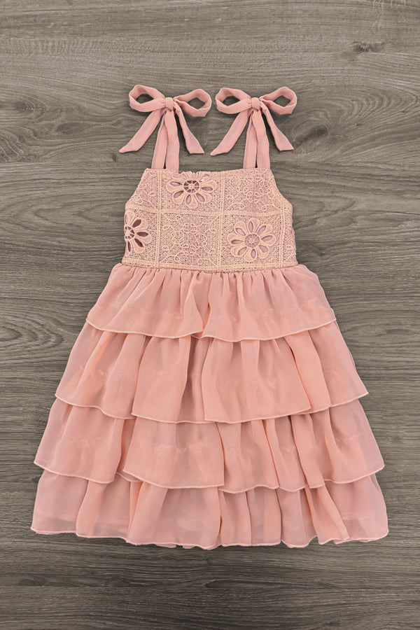 Mom & Me - Blush Pink Ruffle Dress
