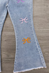 "Pre-K - Sixth Grade" Bow Denim Pant Set