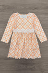 Orange Plaid Bow Dress
