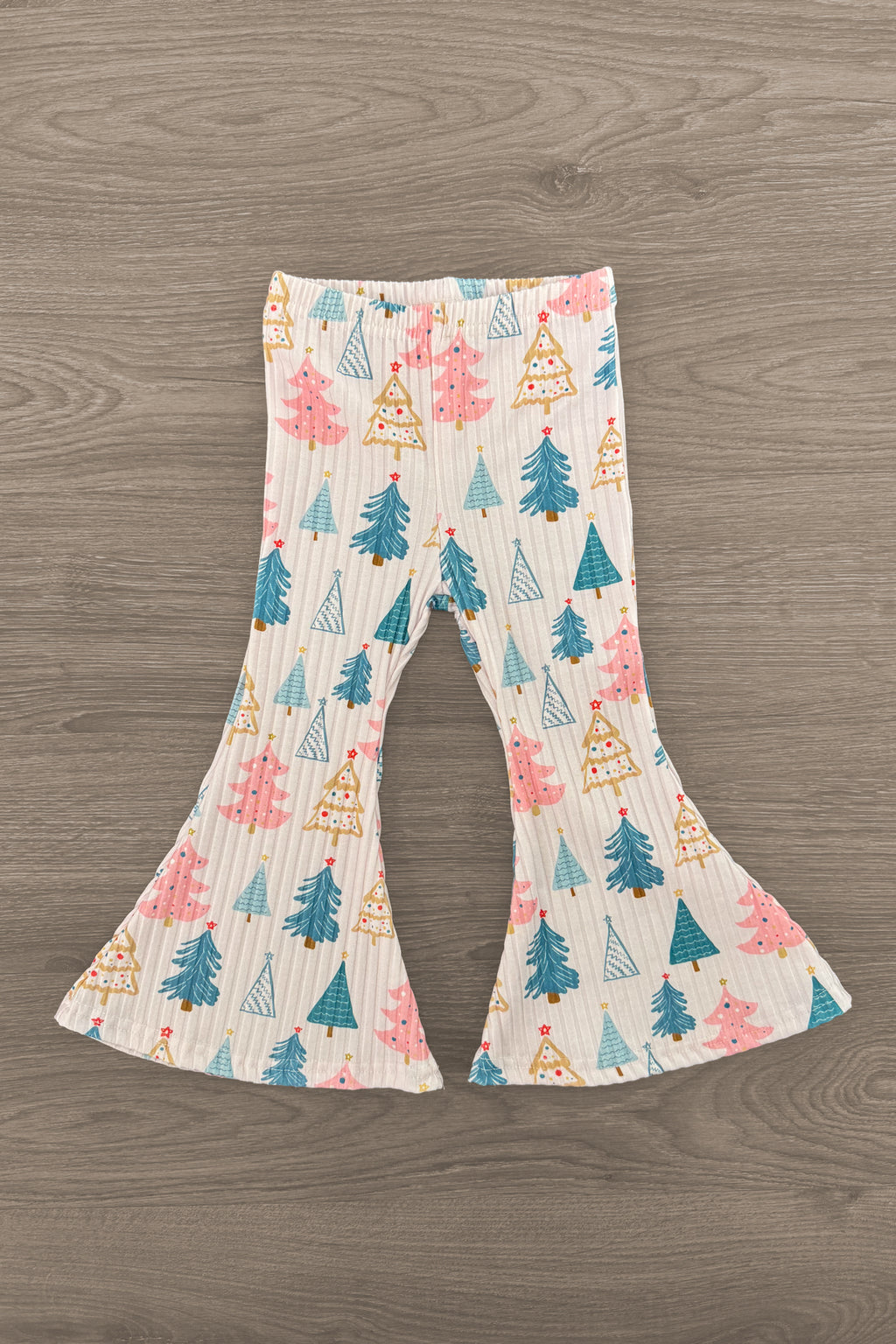"Stay Cozy" Christmas Tree Bell Bottom Set | Sparkle in Pink