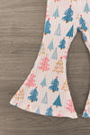 "Stay Cozy" Christmas Tree Bell Bottom Set | Sparkle in Pink