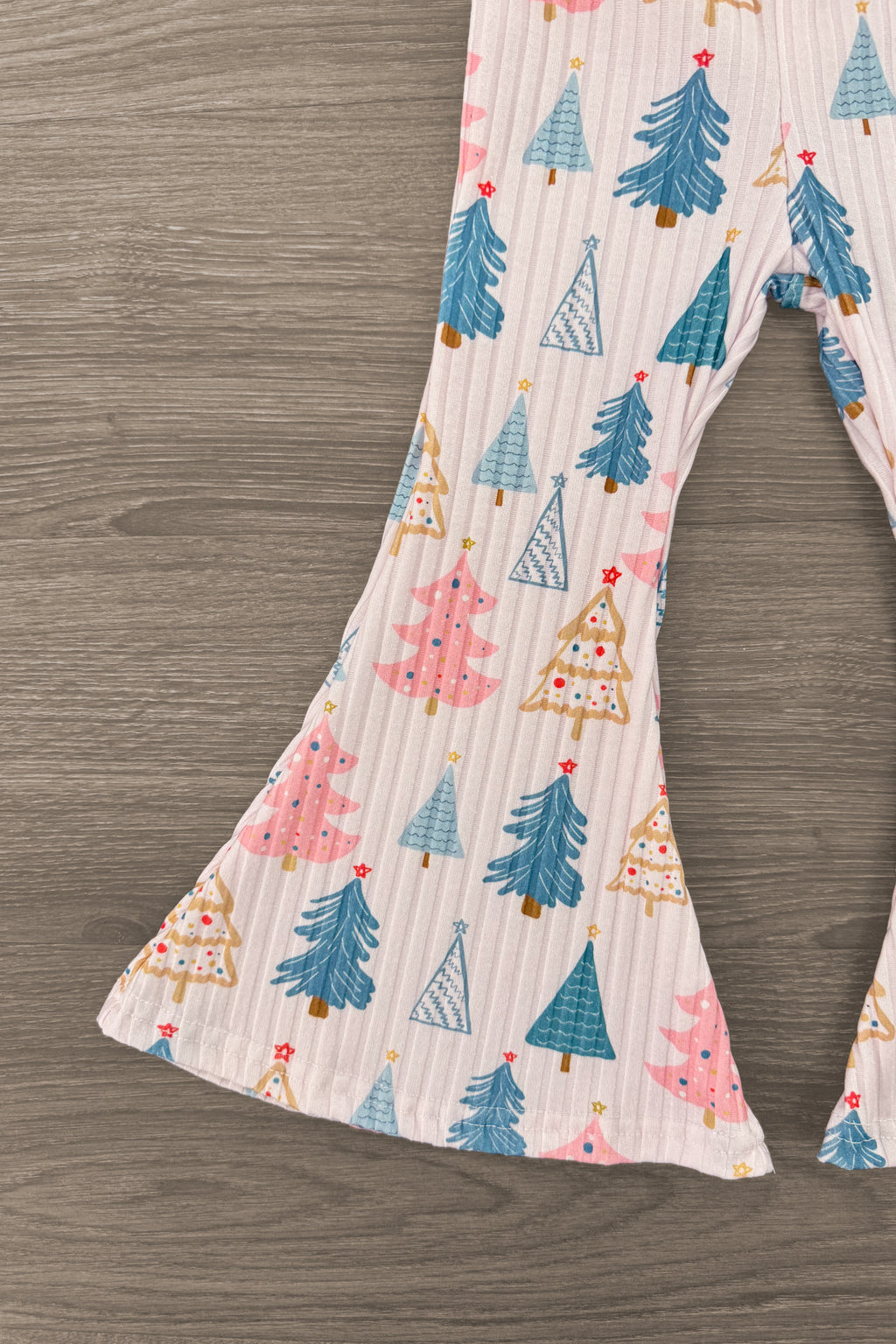 "Stay Cozy" Christmas Tree Bell Bottom Set | Sparkle in Pink
