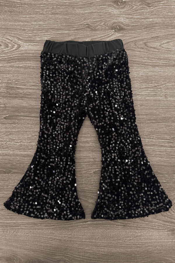 "Cuter Version Of Dad" Velvet Sequin Bell Bottom Set | Sparkle in Pink