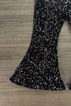 "Cuter Version Of Dad" Velvet Sequin Bell Bottom Set | Sparkle in Pink