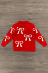 Mom & Me - Red Pearl Bow Sweater | Sparkle in Pink