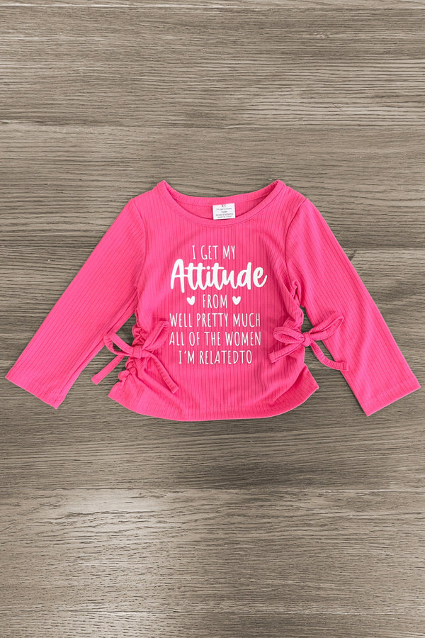 "I Get My Attitude From..." Pink Flare Pant Set | Sparkle in Pink