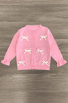 Light Pink & White Bow Cardigan | Sparkle in Pink