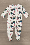 Bamboo White Candy Cane Truck Onesie | Sparkle in Pink