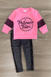 "Professional Patience Tester..." Pink Sequin Pant Set | Sparkle in Pink