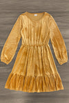 Mom & Me - Gold Ribbed Dress | Sparkle in Pink