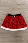"Santa Baby" Red Velvet Sequin Skirt Set | Sparkle in Pink