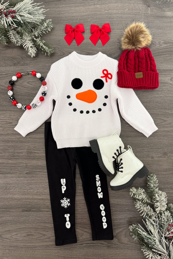 "Up To Snow Good" Knit Sweater Legging Set | Sparkle in Pink