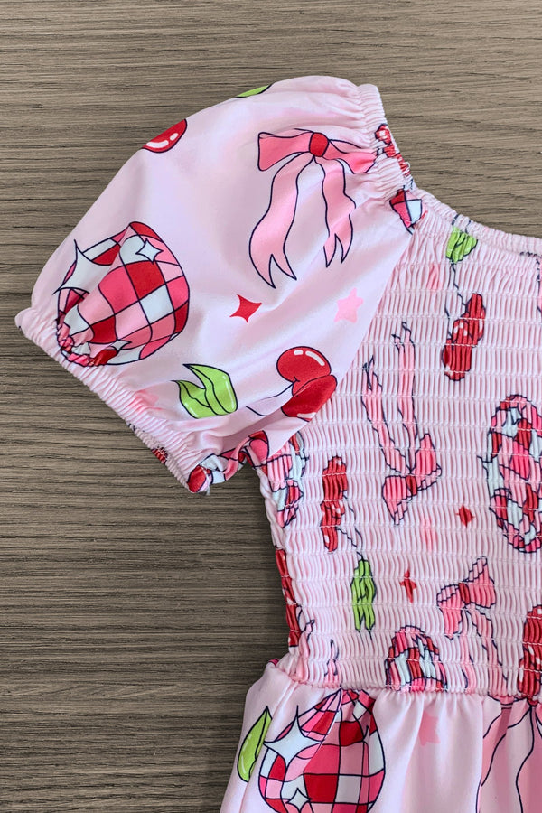 Pink Cherry & Bow Jumpsuit | Sparkle in Pink