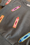 Mom & Me - Gray Corduroy Crayon Top | Sparkle in Pink