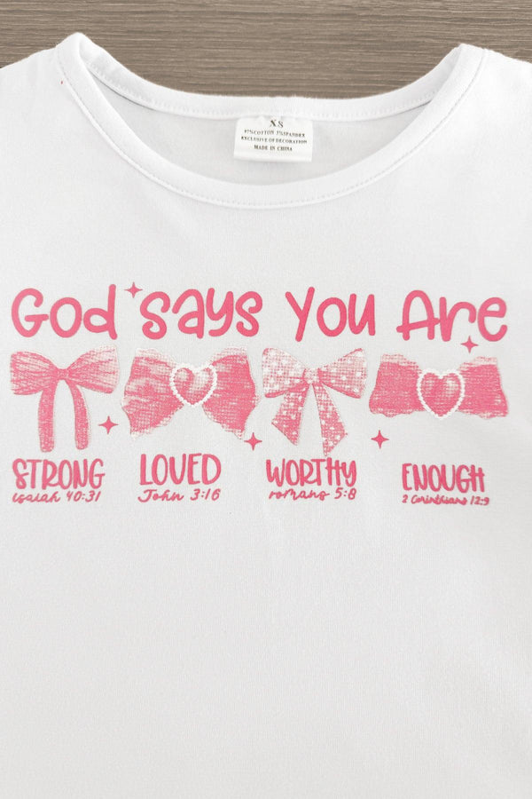 "God Says You Are..." Pink Pearl Pant Set | Sparkle in Pink