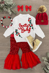 "Santa Baby" Sweater Sequin Bell Bottom Set | Sparkle in Pink