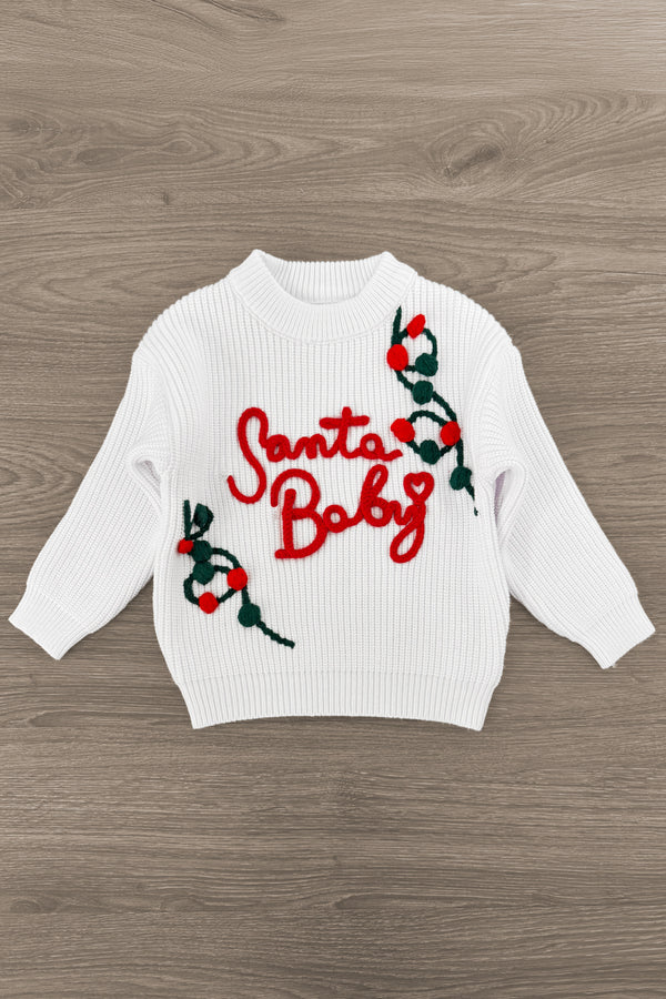 "Santa Baby" Sweater Sequin Bell Bottom Set | Sparkle in Pink