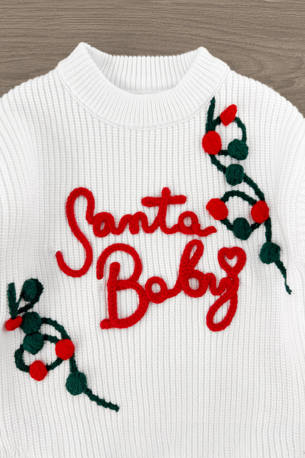 "Santa Baby" Sweater Sequin Bell Bottom Set | Sparkle in Pink