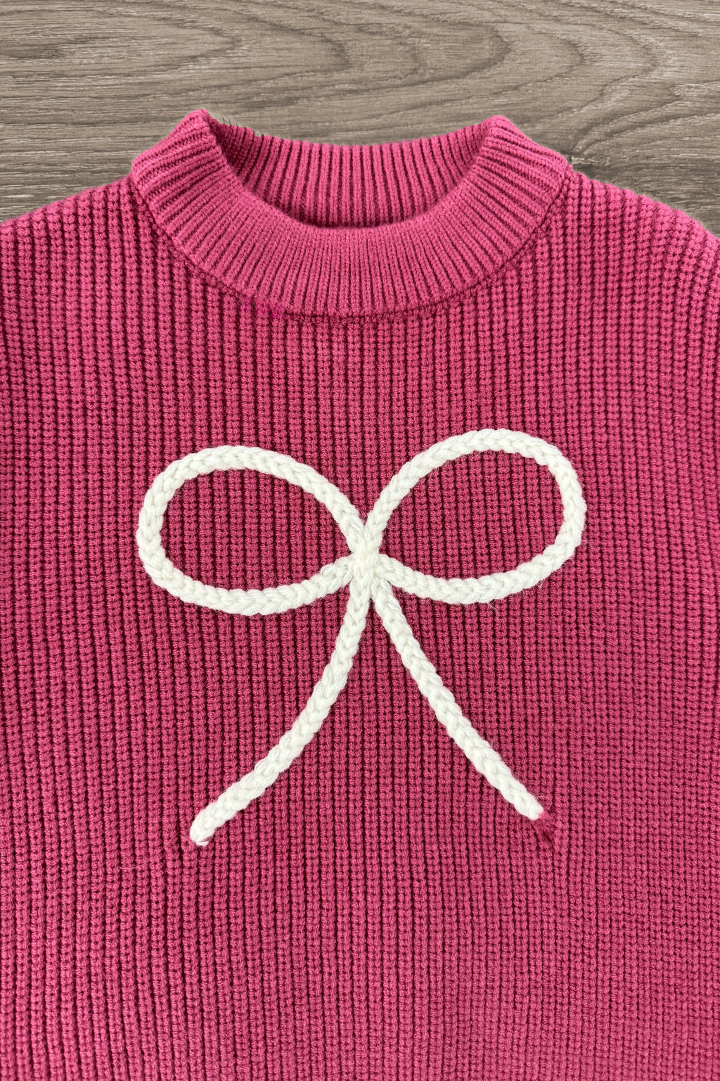 Raspberry Rose Bow Sweater Bell Bottom Set | Sparkle in Pink