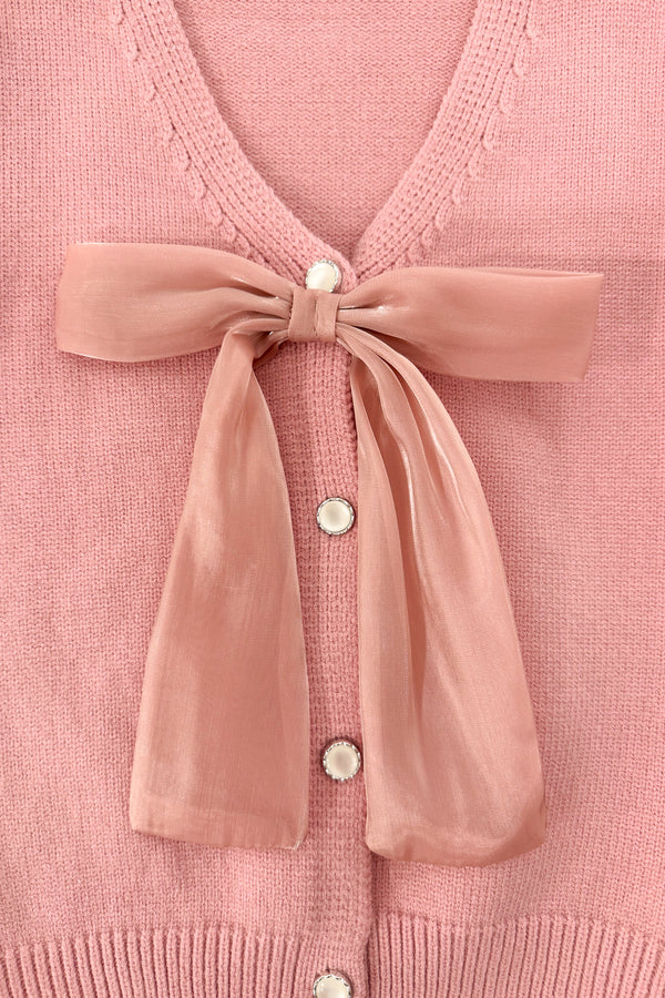 Pink Bow Sweater Cardigan | Sparkle in Pink