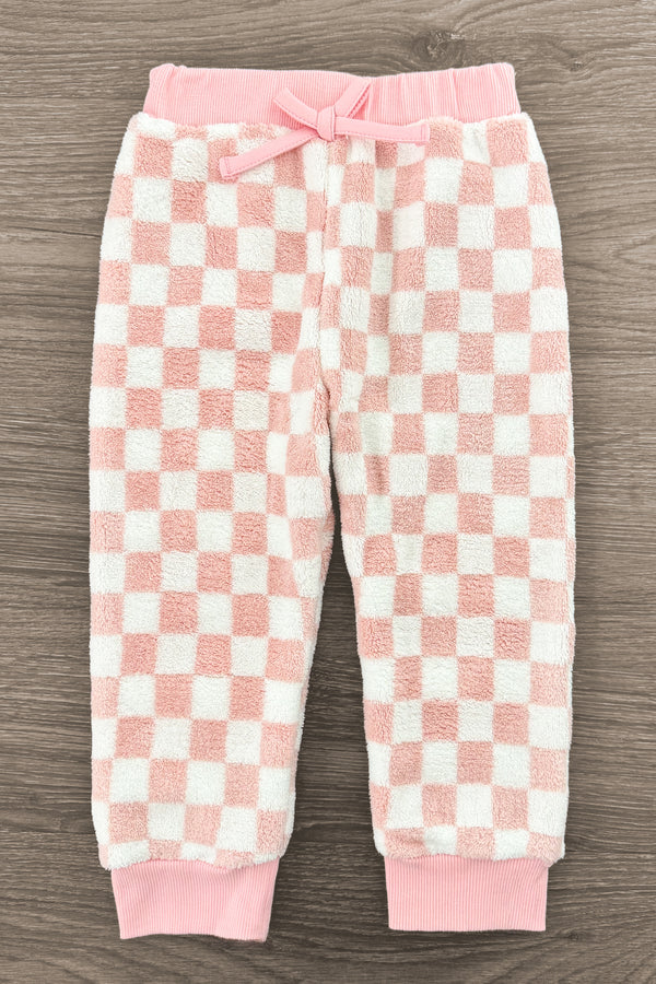 Pink & White Cozy Checkered Pajama Set | Sparkle in Pink