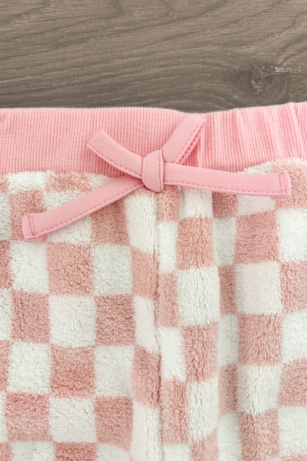 Pink & White Cozy Checkered Pajama Set | Sparkle in Pink