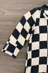 Bamboo Modern Checks Onesie | Sparkle in Pink