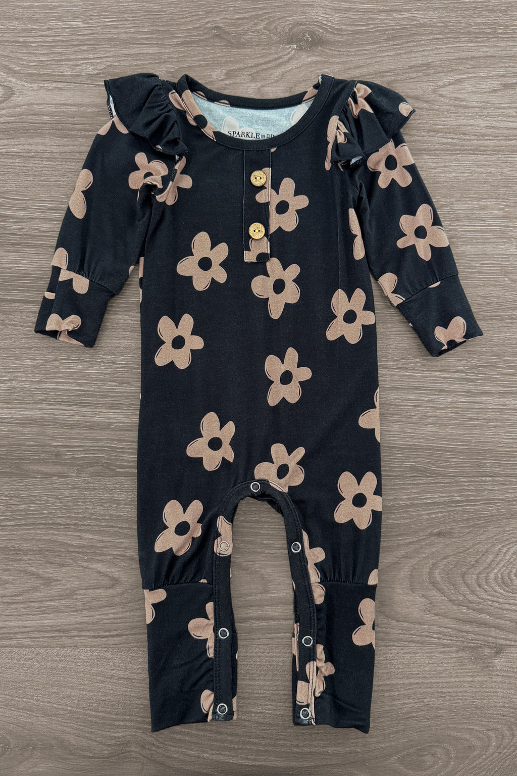 Bamboo Midnight Blossom Onesie | Sparkle in Pink
