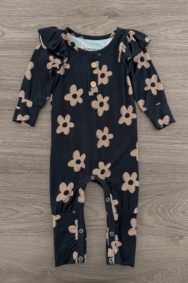 Bamboo Midnight Blossom Onesie | Sparkle in Pink