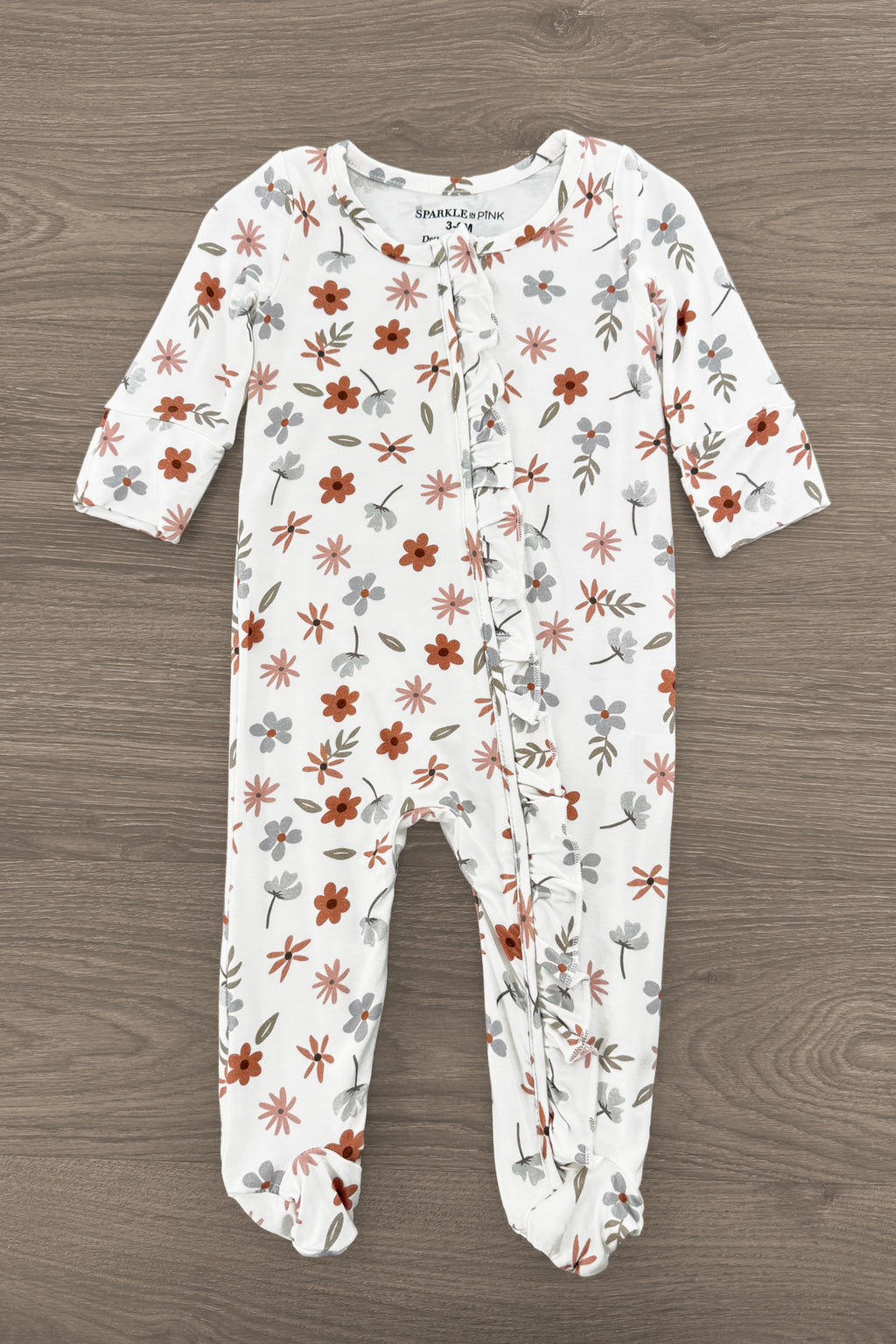 Bamboo Golden Petals Onesie | Sparkle in Pink