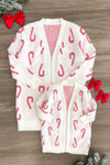 Mom & Me - Cozy Candy Cane Cardigan - Sparkle in Pink